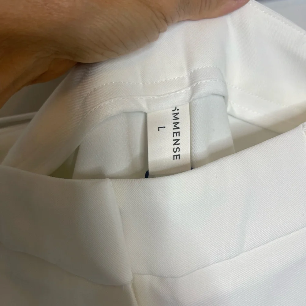 The Commense White Wide Leg Pants with Flowing Relaxed Fit size large - Picture 6 of 11